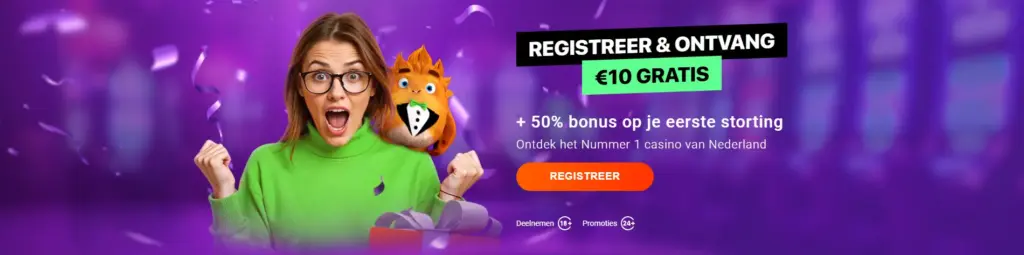 Welkomstbanner van het online casino – openingsbeeld