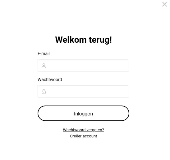 Inloggedeelte – toegang tot spelersaccount